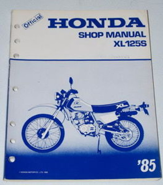 1985 HONDA XL125S XL125 XL 125 MOTORCYCLE Factory Service Repair Shop Manual 85