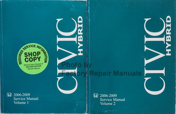 2006-2009 Honda Civic Hybrid Service Manual Volume 1 and 2
