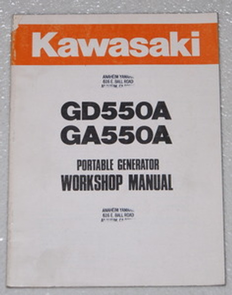 Kawasaki GD550A GA550A Generator Service Manual Original Shop Repair 99924-2019