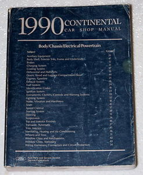 1990 Lincoln Continental Factory Service Manual Original Ford Shop Repair