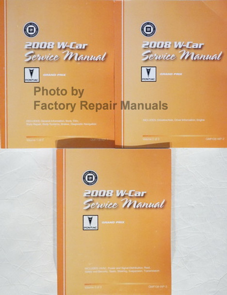 2008 Pontiac Grand Prix / GXP Service Manual Volume 1, 2, 3