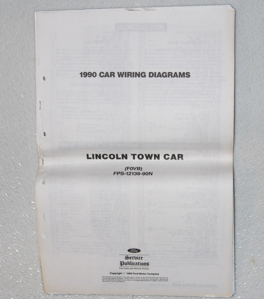 1990 Lincoln Town Car Electrical Wiring Diagrams Original Manual