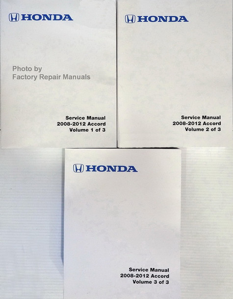 Honda Service Manual 2008-2012 Accord 4 Cylinder Volume 1, 2, 3