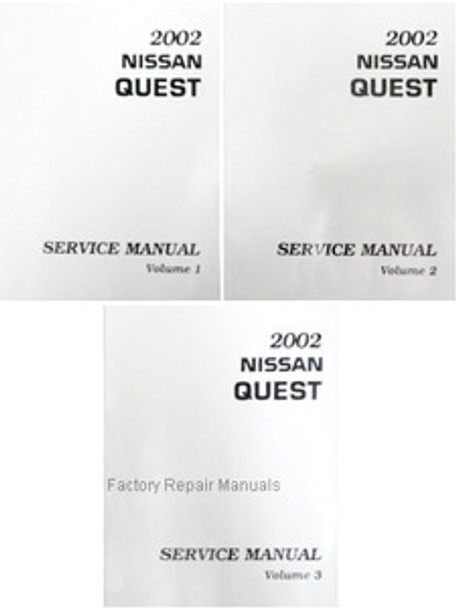 2002 Nissan Quest Factory Service Manual - Complete 3 Volume Set