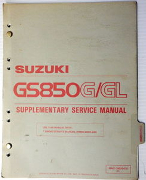 1983 Suzuki GS850 Service Manual Supplement GS850G GS850GL GS850GD Shop Repair