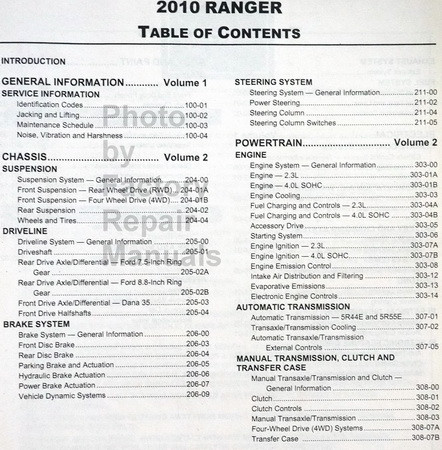 2010 Ford Ranger Factory Service Manual Set Original Shop Repair Factory Repair Manuals