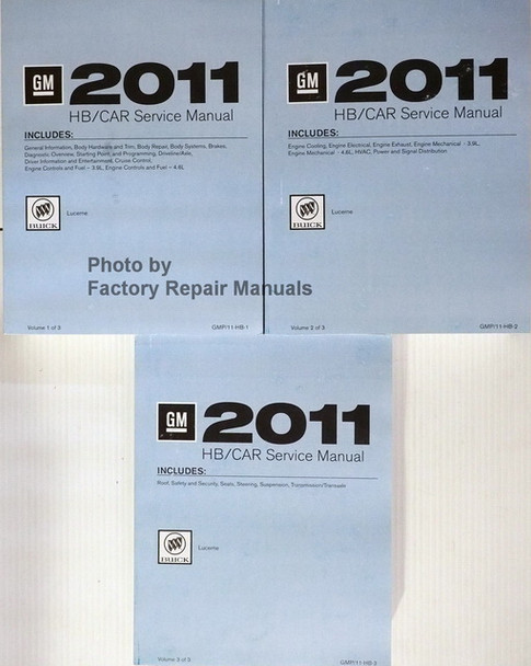 2011 Buick Lucerne Service Manuals Volume 1, 2 and 3