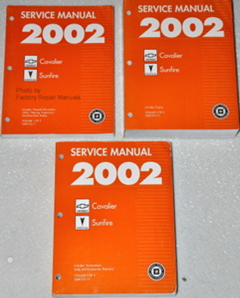 Service Manual 2002 Chevrolet Cavalier Pontiac Sunfire Volume 1, 2, 3