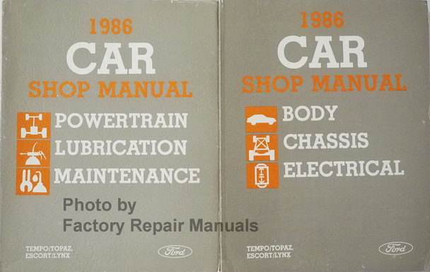 1986 Ford Tempo Escort EXP, Mercury Topaz Lynx Shop Manual Volume 1, 2