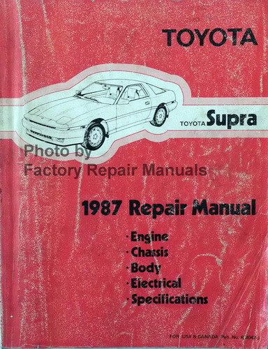1987 Toyota Supra Factory Service Manual Original Shop Repair - Factory ...