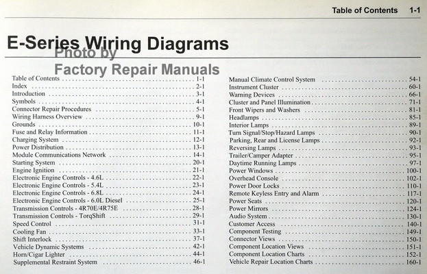 2006 Ford Econoline Van Wagon E150 E250 E350 E450 Electrical Wiring