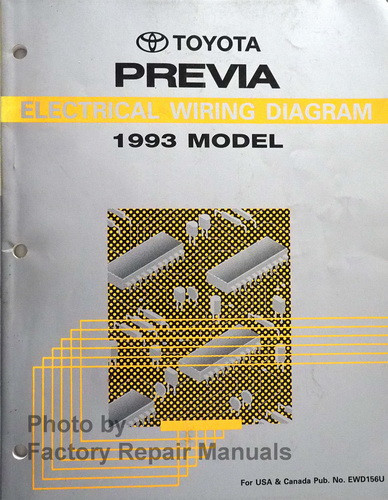 1993 Toyota Previa Electrical Wiring Diagrams Manual Original Factory