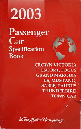 2003 Ford Lincoln Mercury Car Service Specifications Book - Factory ...