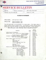 1990 Nissan 4 Door Pathfinder Service Manual Bulletin