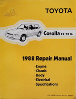 1988 Toyota Corolla FX/FX16 Repair Manual