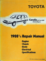 1988 1/2 1989 Toyota Corolla All-Trac (4WD) Repair Manual 
