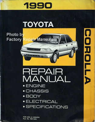 1990 Toyota Corolla Factory Service Manual Original Shop Repair Factory Repair Manuals