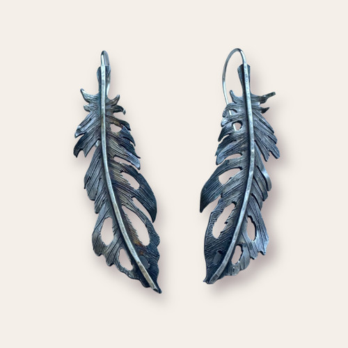 30-23.02 Silver Feather Earrings