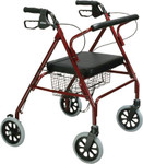 Bariatric 4 Wheel Rollator Go-Lite Red Oversized Steel