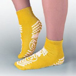 Slipper Socks Pillow Paws Risk Alert Terries 2 X-Large Yellow Ankle High