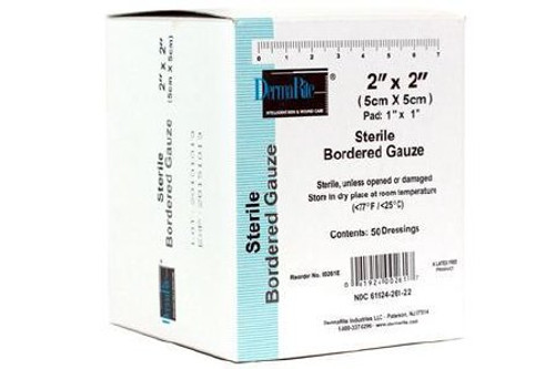 Adhesive Dressing DermaRite 2 X 2 Inch Gauze Square White Sterile
