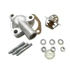Thermostat and housing kit with alloy housing, 82°C thermostat, gasket, studs, nuts and washers for Morris Minor, Austin-Healey Sprite and MG Midget OHV A-Series engines.