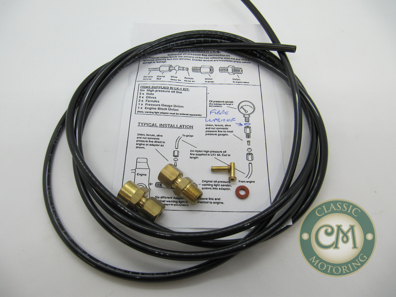 Chrome Oil Pressure Gauge Fitting Kit For Harley Big Twin & Evo, Bender Cycles