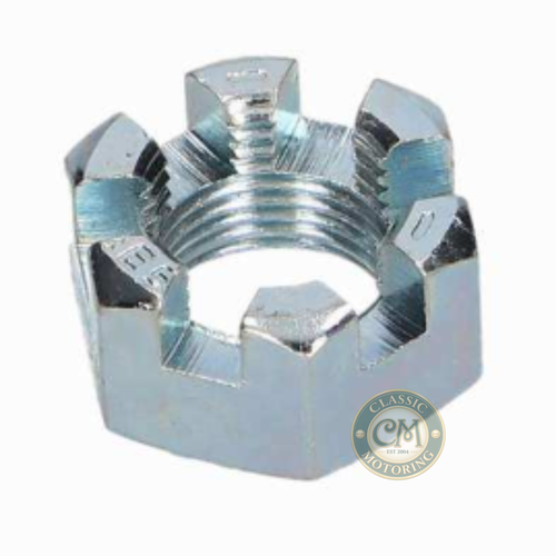 51K328 5/8" UNF castellated hub retaining nut for Sprite, MG Midget, Morris Minor, Mini and Moke