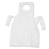 Close up of white disposable apron