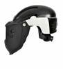 Side view of the Gentex Pureflo PF3000 Hard Hat with PAPR Welding Visor, highlighting its ergonomic design and side profile of the integrated respiratory protection