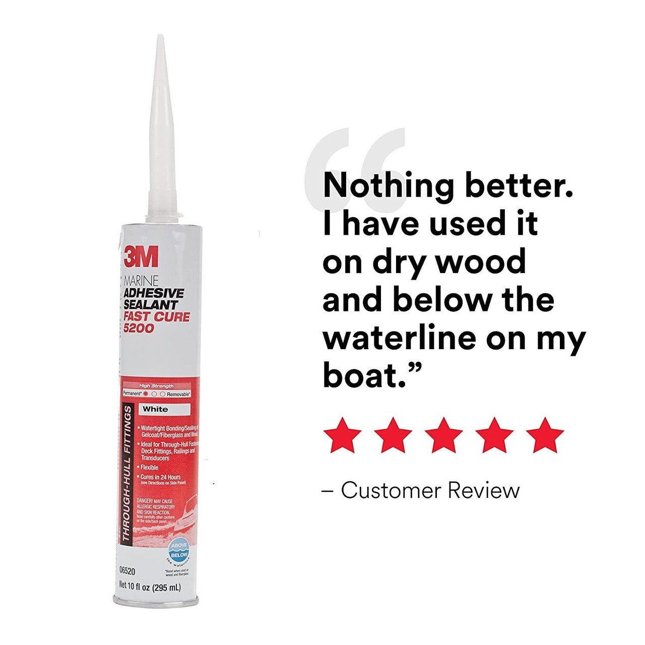 5200 Vs 4200 3M 7000000623 Marine Adhesive Sealant - 10 Oz., White - Tamaño 10 Fl Oz (Pack Of 1) Silicone Sealant