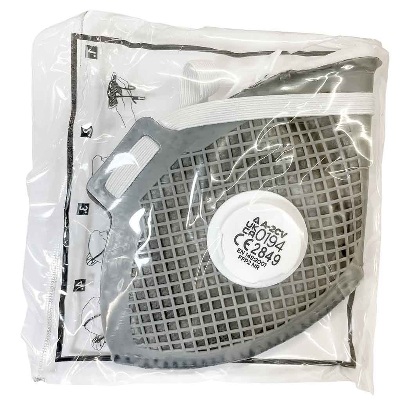 Individually sealed bag of Alpha Solway Alphamesh A-2CV FFP2 Flat Fold Face Mask