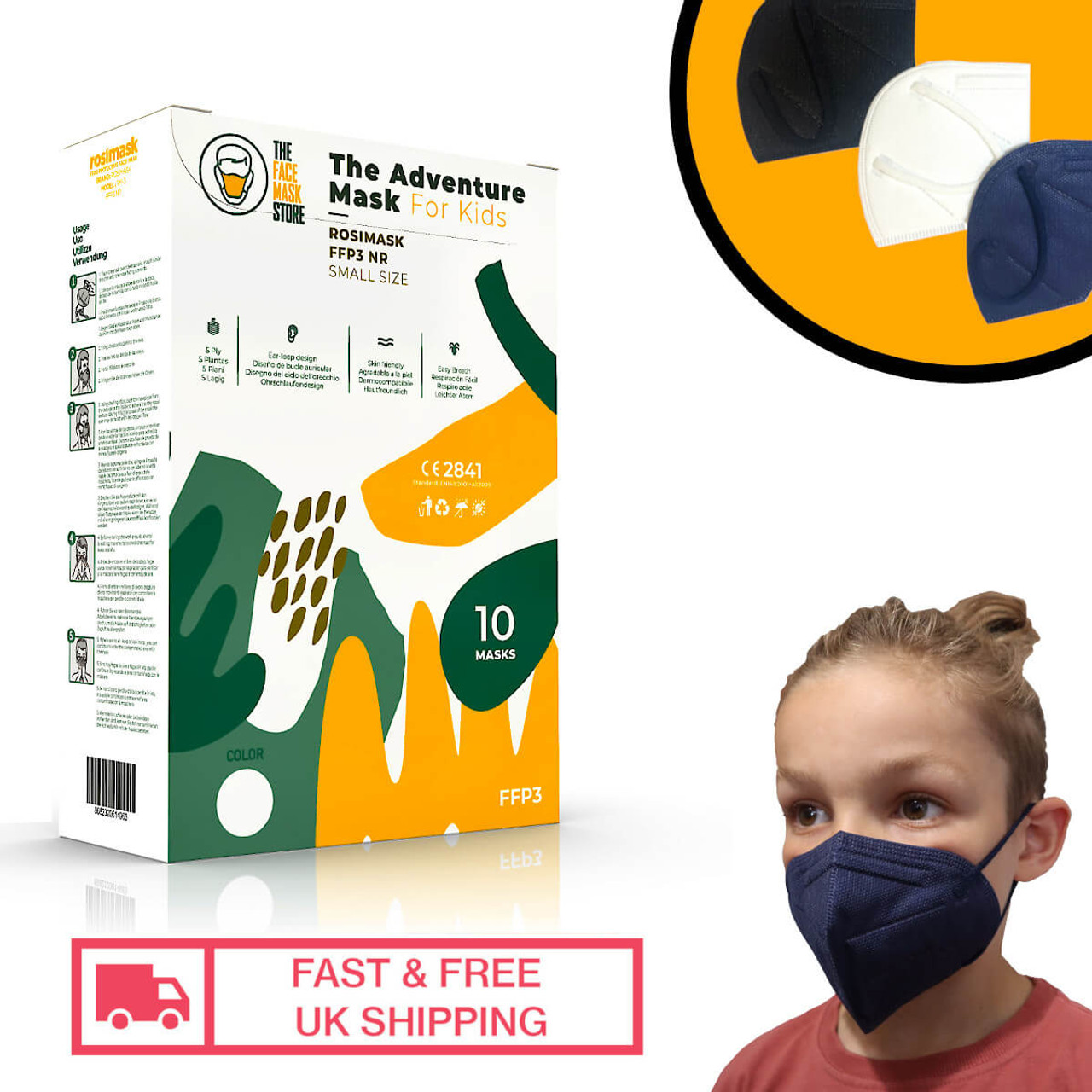 Box of The Adventure Mask  - Childrens FFP3 Face Mask with Ear Loops