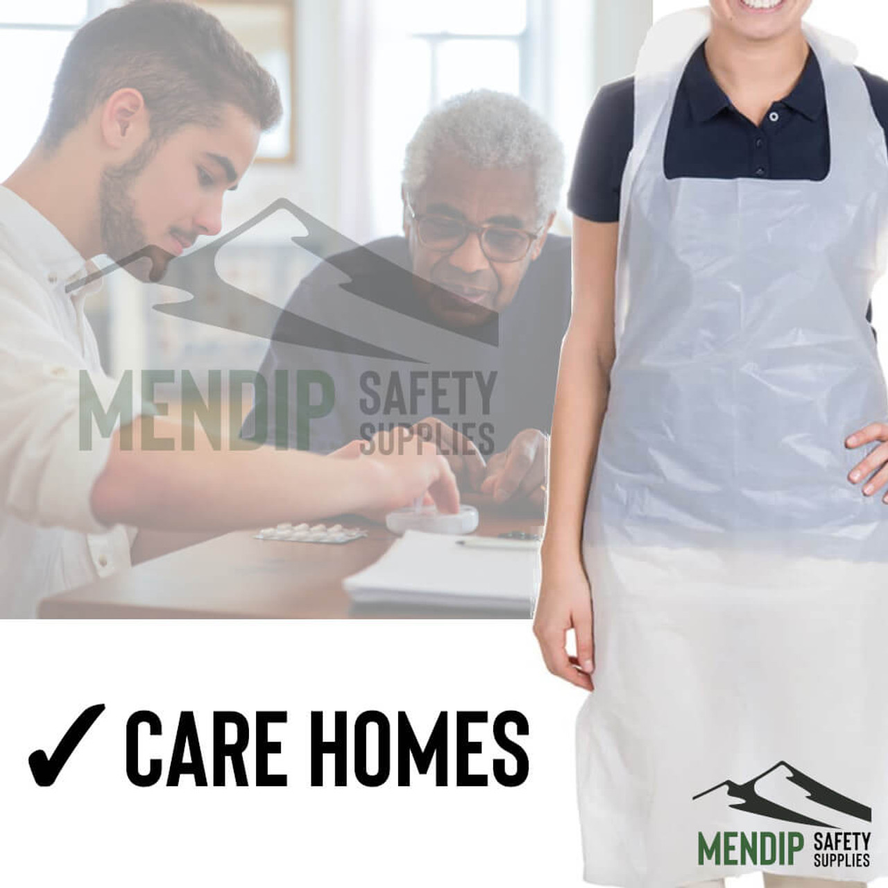 Healthcare workers using our disposable poly aprons