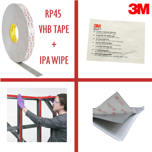 3M VHB RP45 19mm Double Sided  Bonding Tape IPA Wipe