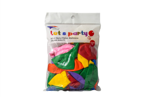 12” Assorted 36 Pcs Latex Balloon