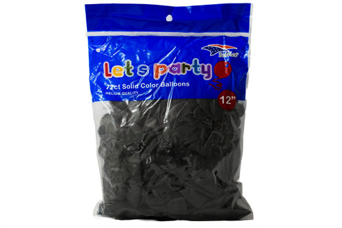12" Black 72 Pcs Latex Balloon