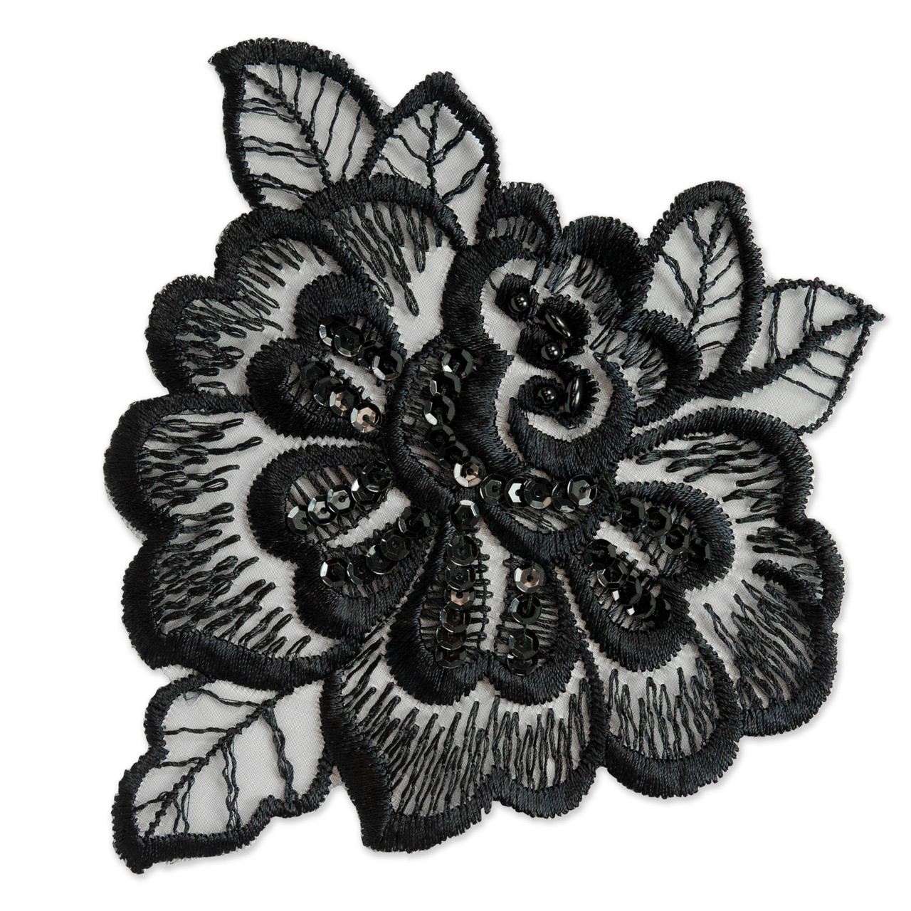 Loopy Lace Applique Ribbon in Black