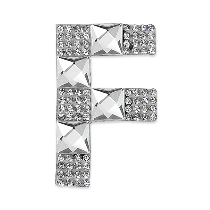 Letter F Iron-on Rhinestone Applique/Patch
