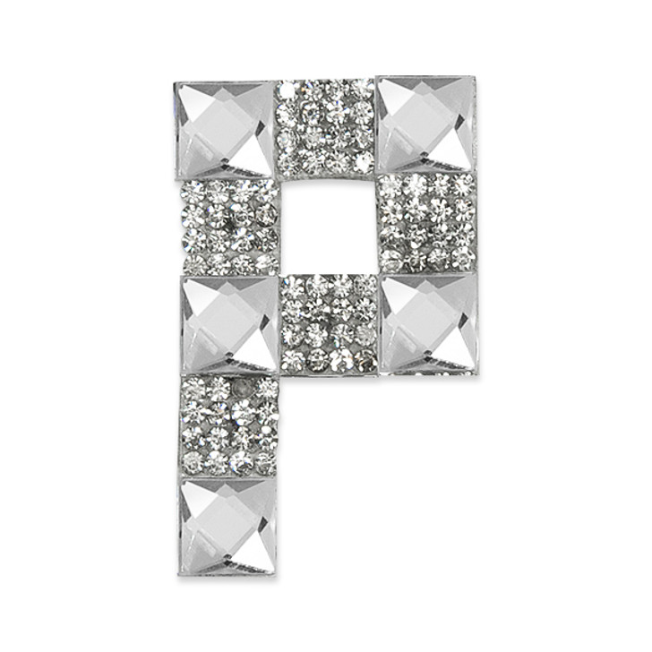 Letter P Iron-on Rhinestone Applique/Patch