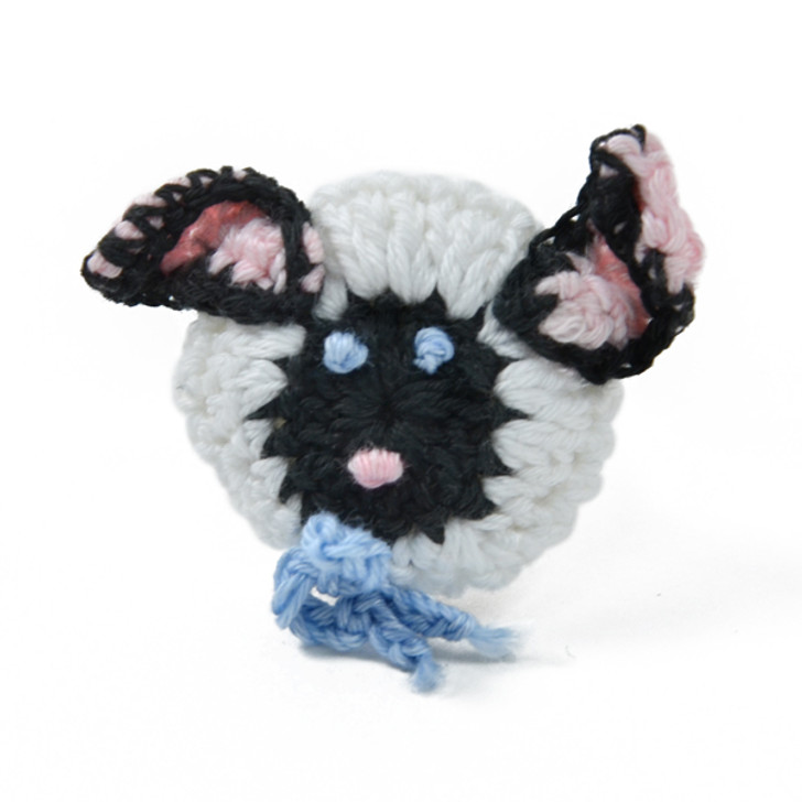 Crochet Lamb with Bow Applique/Patch