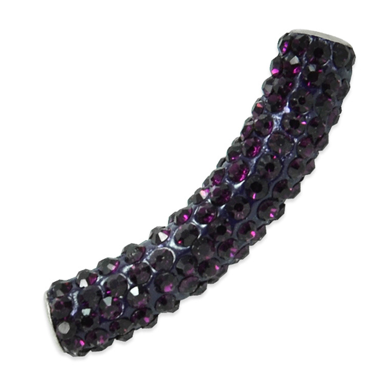  9x45mm Curved Rhinestone-Studded beads 