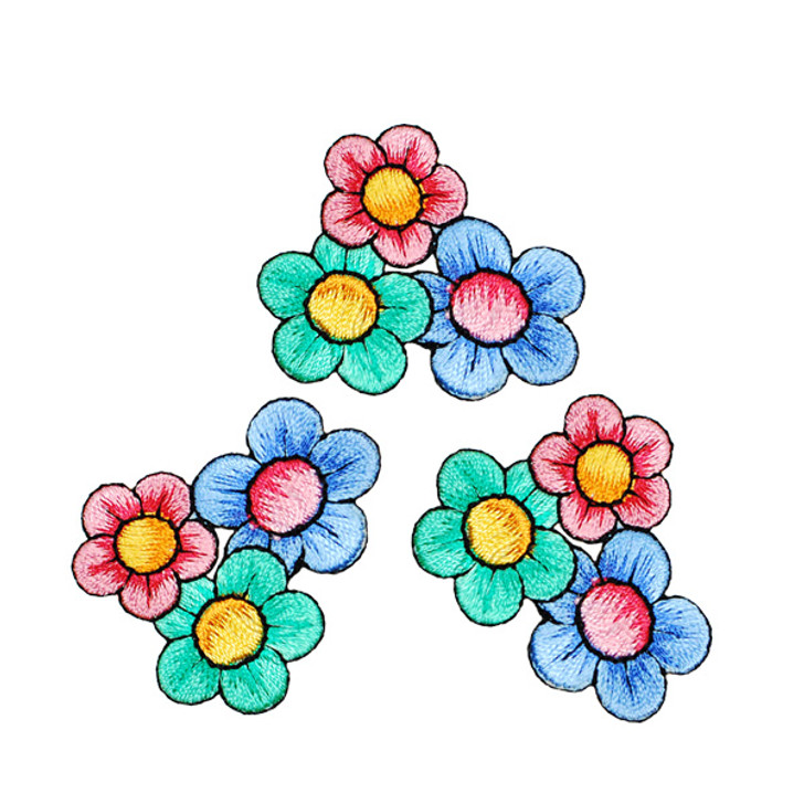BaZooples Iron-on Patch Applique/Patch Flower Cluster Pack of 3