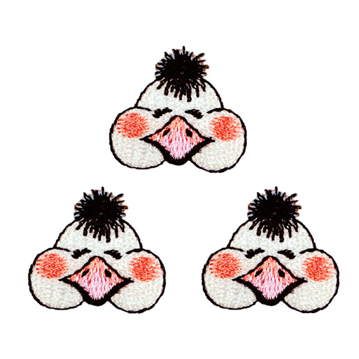 BaZooples Iron-on Patch Applique/Patch Ollie Ostrich Head Pack of 3