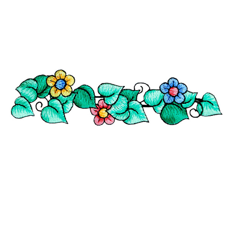 BaZooples Iron-on Patch Applique/Patch Flowers on Vine Border