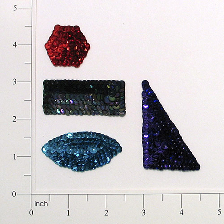 Scatters Sequin Applique/Patch - Red, Black, Blue, Purple