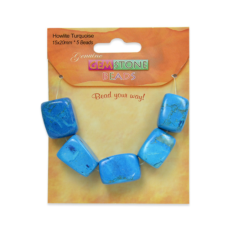 Howlite Turquoise Nugget Beads Pack of 5  