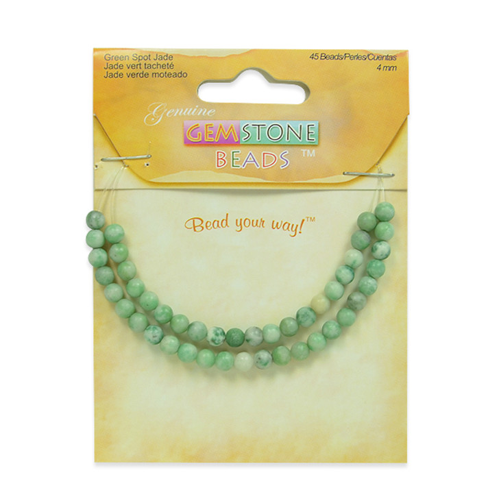 Spotted Jade Beads - Green - 4mm - 45 pcs. 