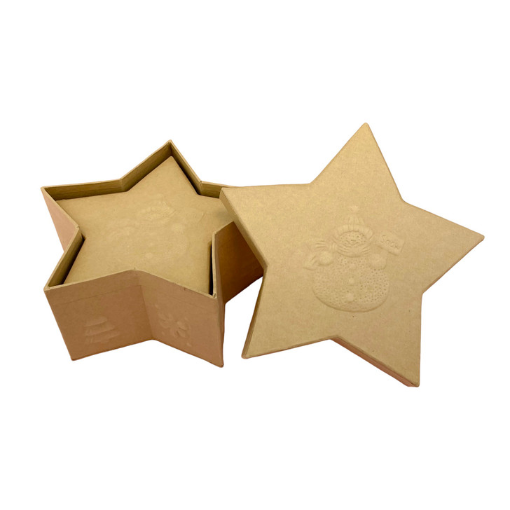 Star Box with Embossed Snowman - 2 pc. Set  