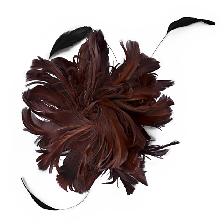 Curly Tipped Feather Brooch Pin Hair Clip Accessory